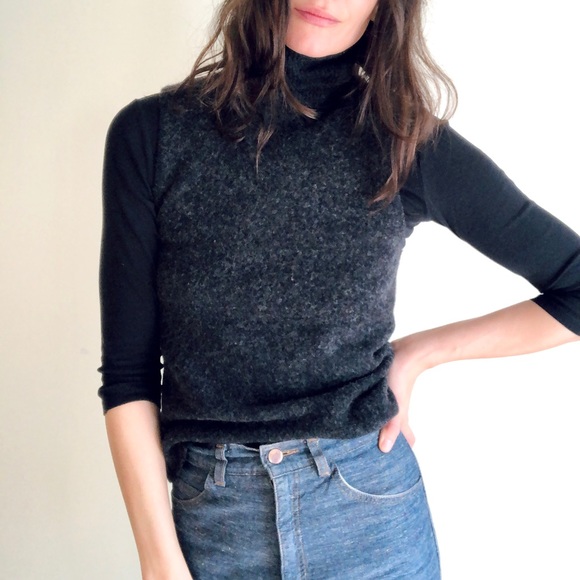 Nine West Sweaters - Vintage merino/cashmere charcoal sweater vest